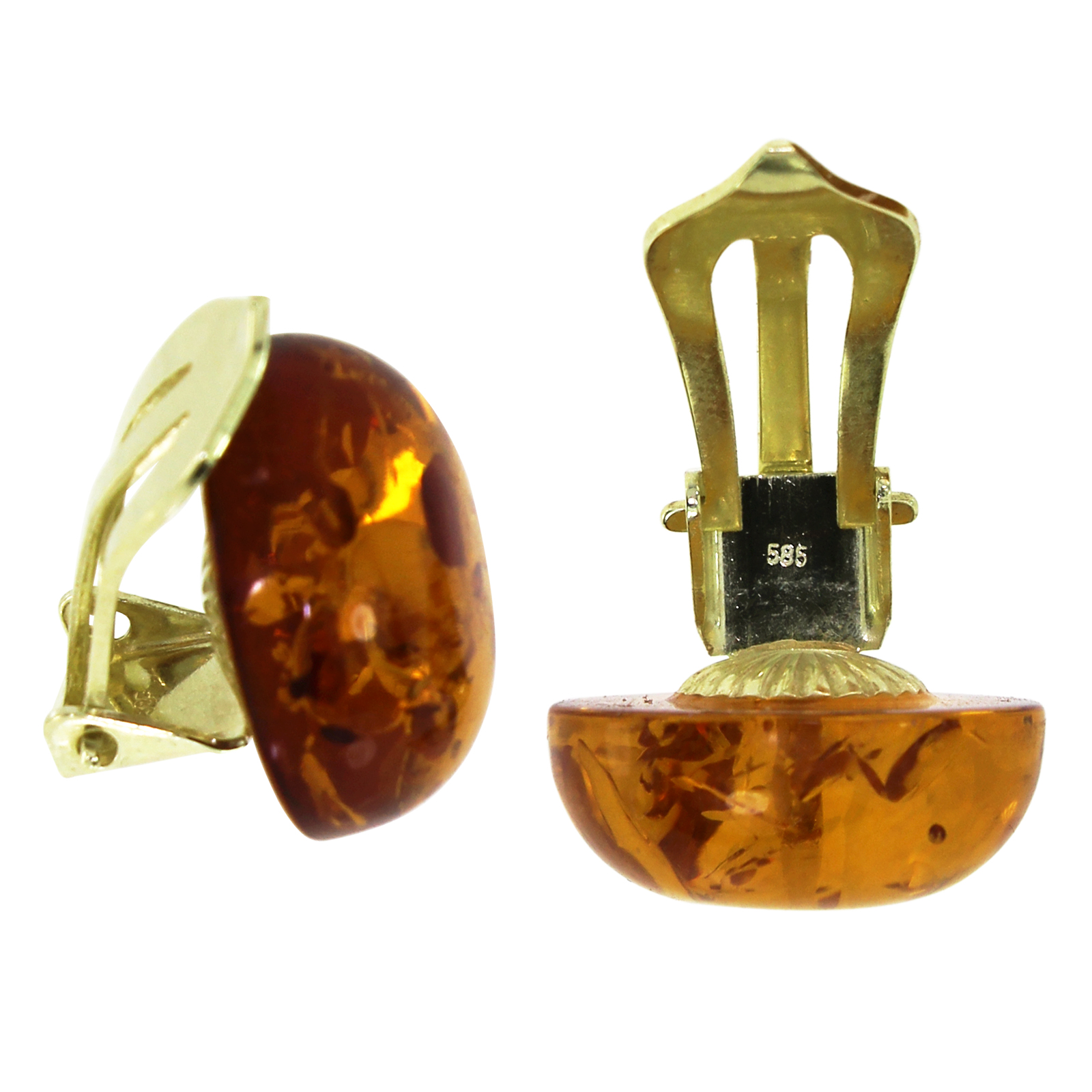Ohrclip Gold 585/-, Bernstein   Ohrclip Gold 585/-, Bernstein