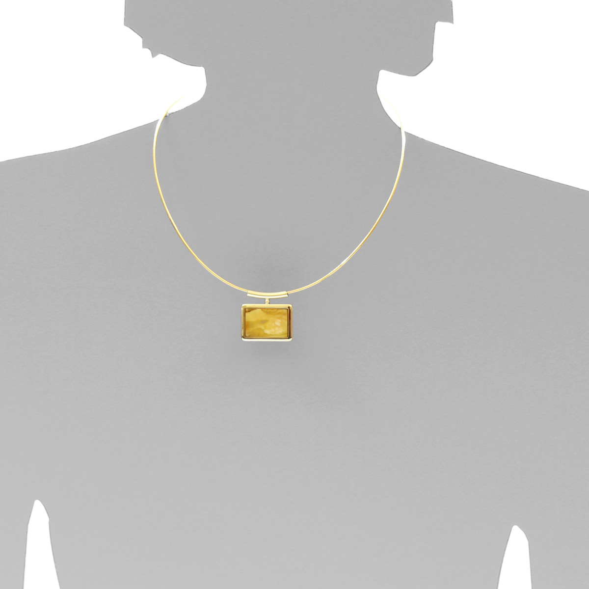 Anhänger Gold 333/000, Bernstein-Unikatstein