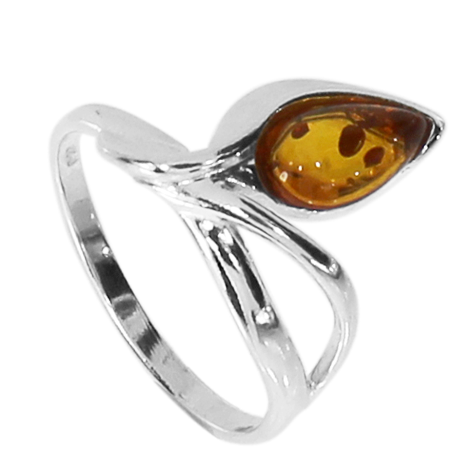Ring Silber 925/000, Bernstein -Größe wählbar-    
