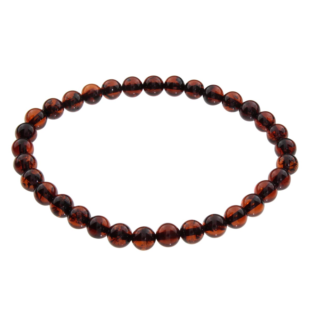 058-410015-0619 Bernsteinarmband, Kugel 6 mm, 19 cm, Gummizug