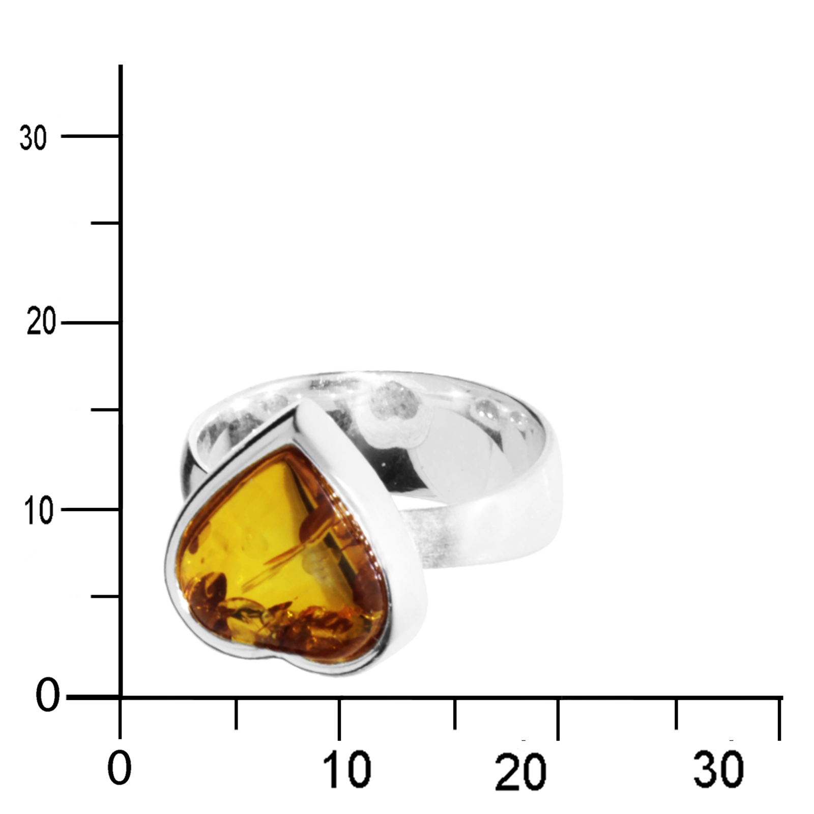001-273444-0100k Ring Silber 925/000, Bernstein -Größe wählbar-