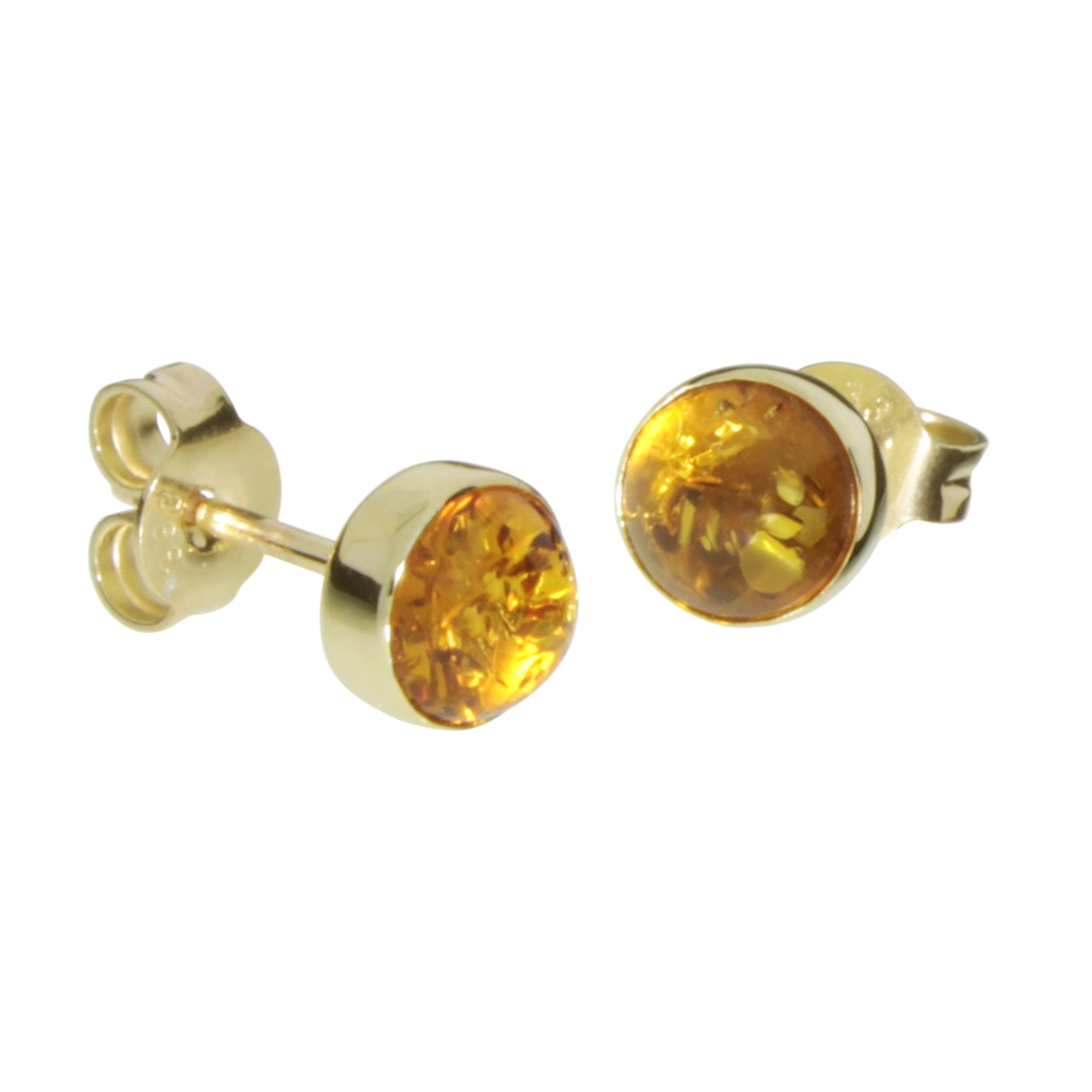 001-163280-0004 Ohrstecker Gold 333/000, Bernstein 6 mm