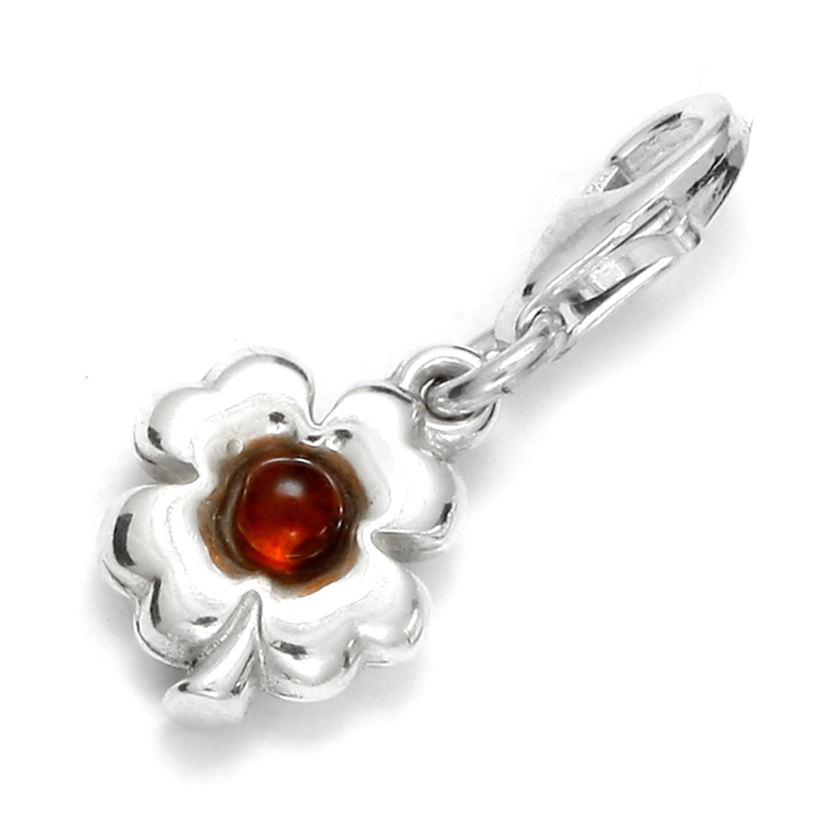 105-20CH17-0100 Charm Silber 925/000, Kleeblatt, Bernstein