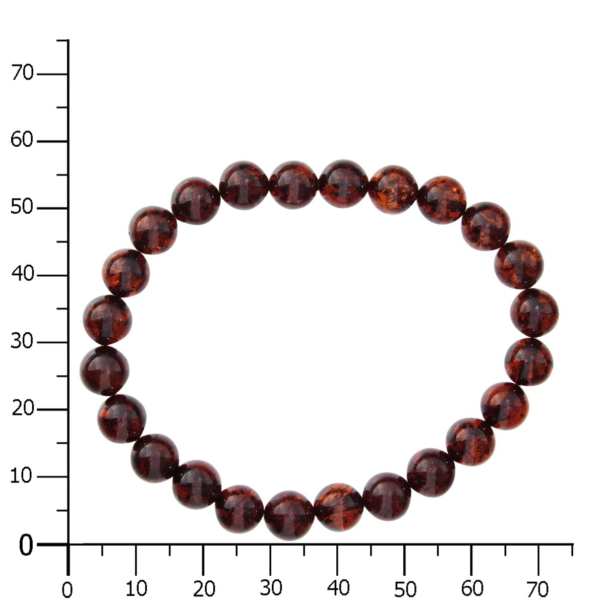 058-410015-0819K Bernsteinarmband, Kugel 8 mm, 19 oder 21 cm, Gummizug
