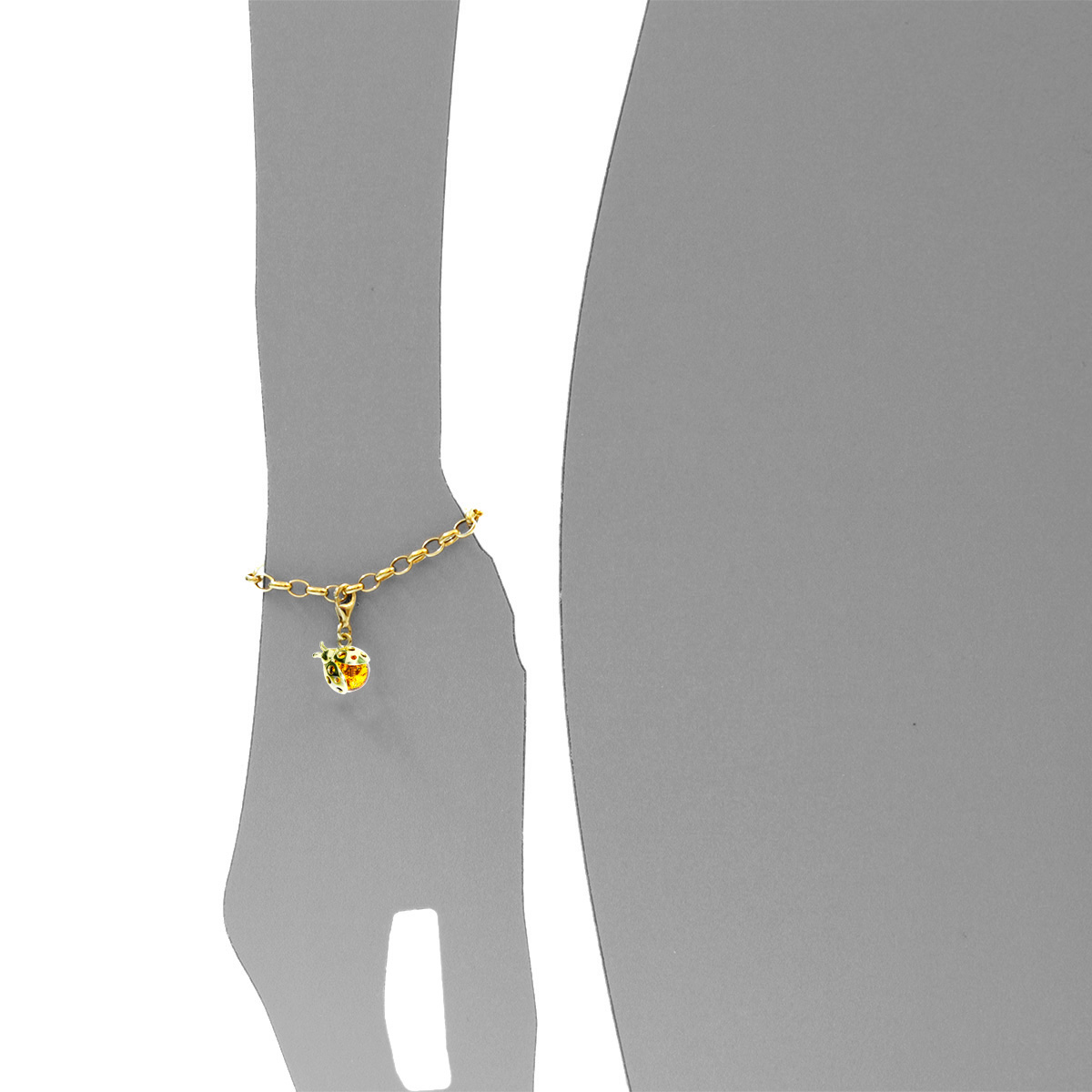 001-103650-0200s Charm Gold 333/000, Marienkäfer, Bernstein