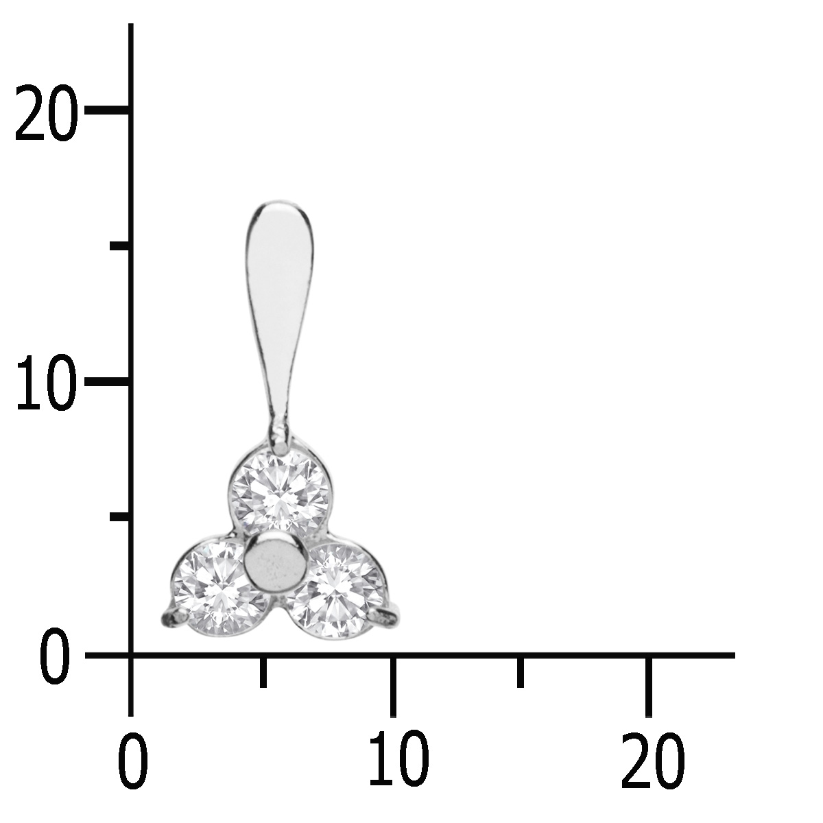 043-201653-0100k Anhänger Silber 925/000, Zirkonia, weiß