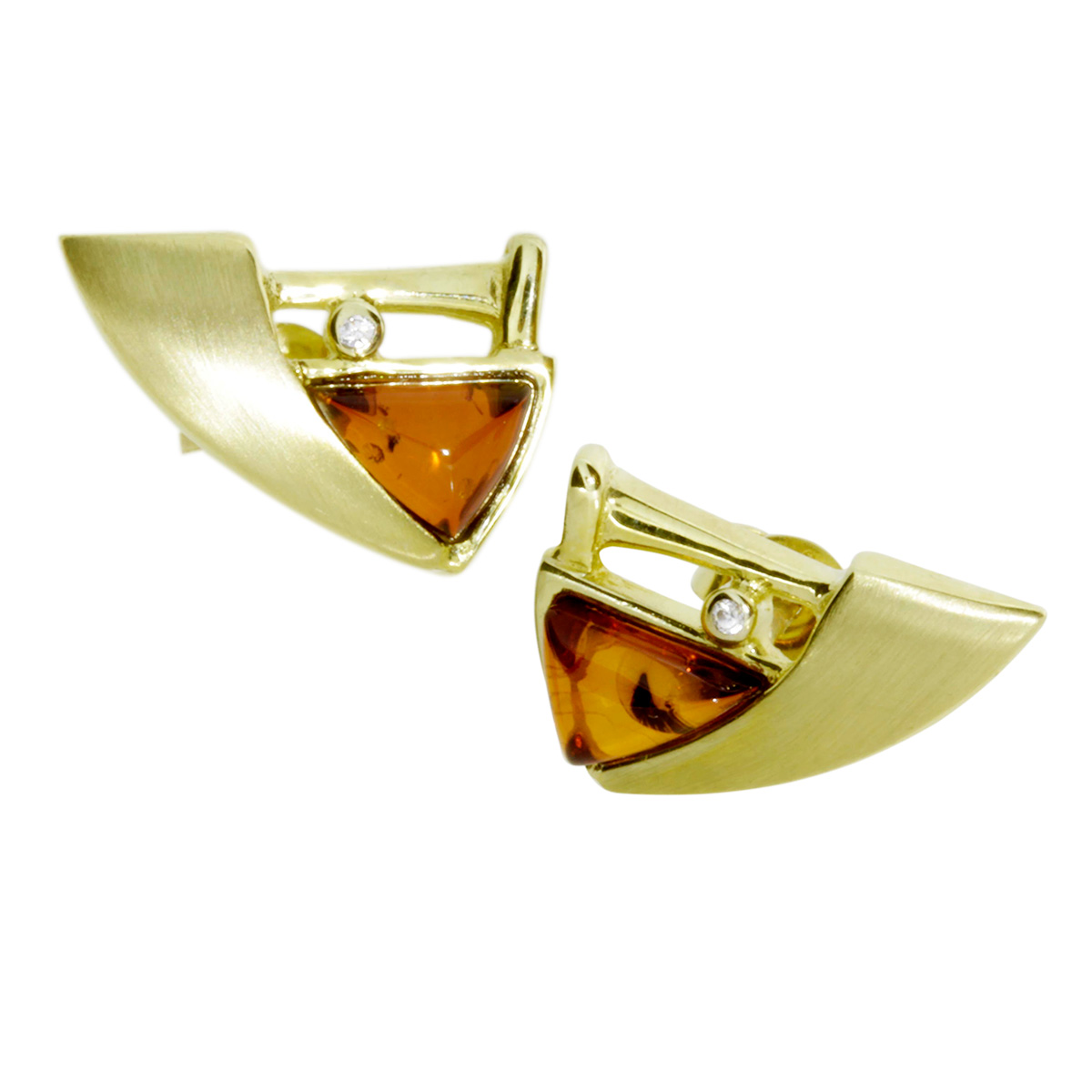 4250054223948 Ohrstecker Gold 333/000, Bernstein/Zirkonia