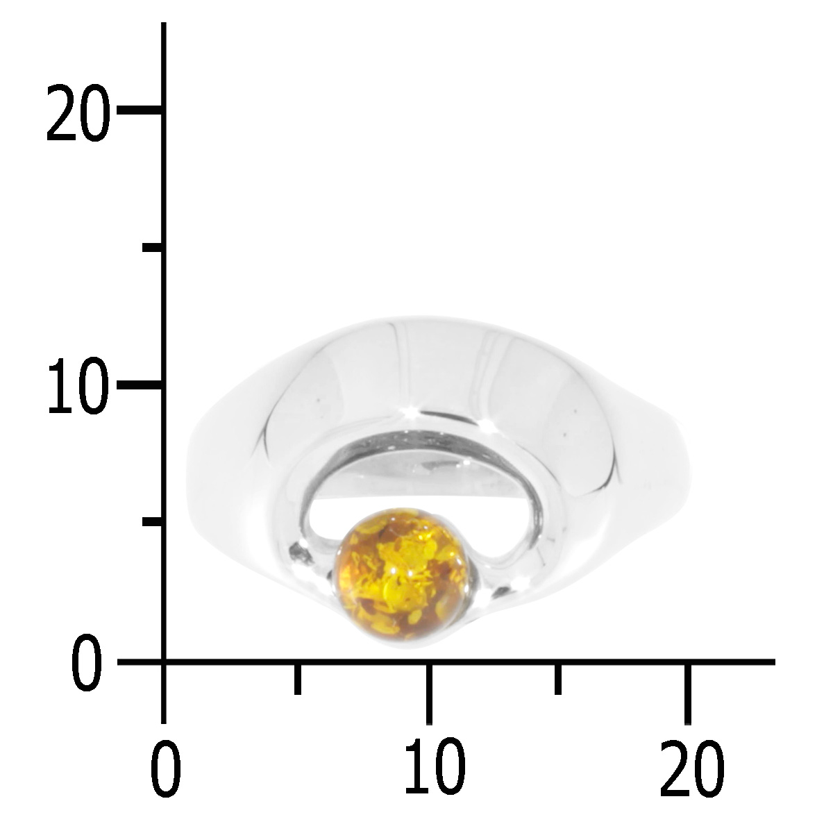 001-273125-A256k Ring Silber 925/000, Bernstein -Größe wählbar-