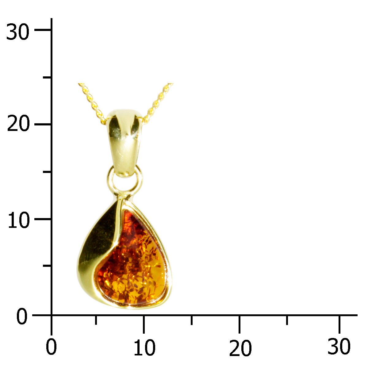 001-103641-A145k Kette mit Anhänger Gold 333/000, 45 cm, Bernstein