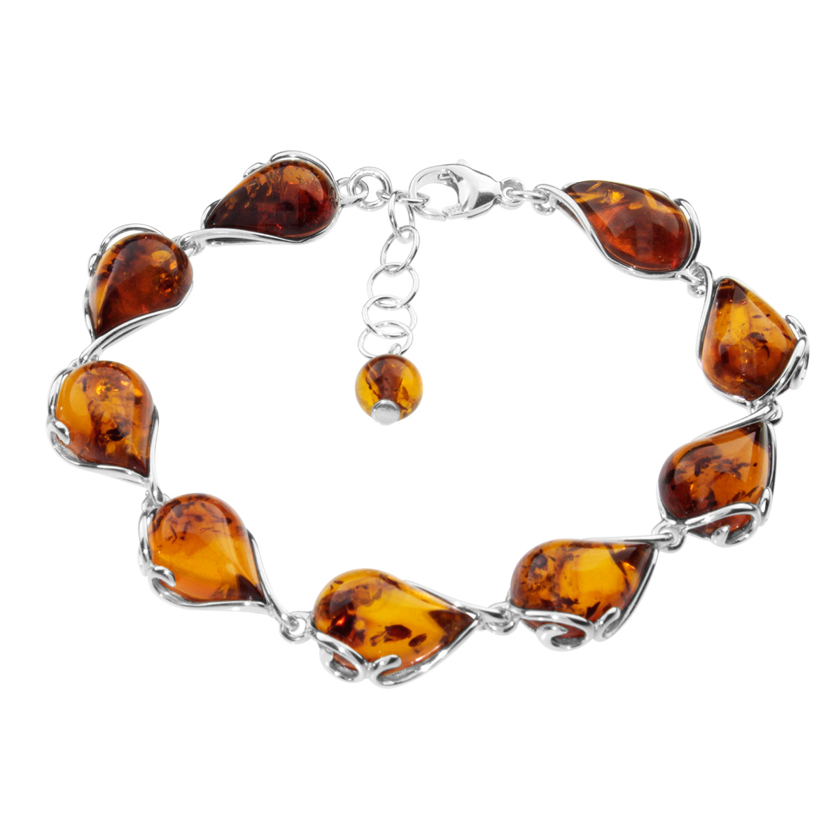 105-210102-0100 Armband, Silber 925/000, Bernstein