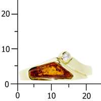 4250054206972-PT04 Ring Gold 333/000, Bernstein/Zirkonia -Größe wählbar-