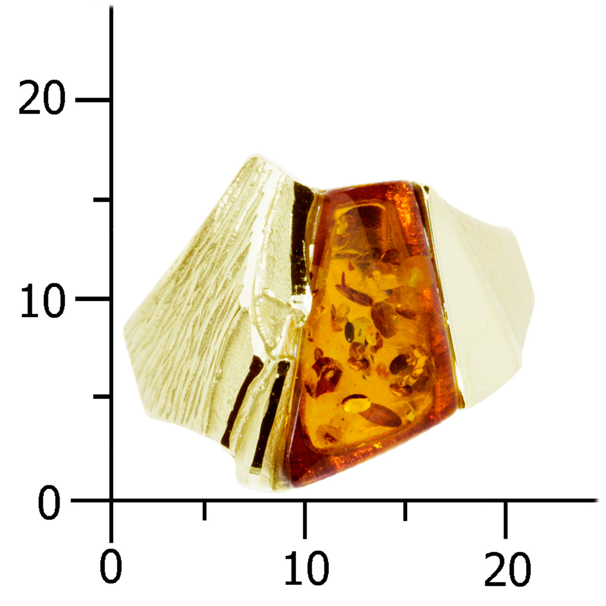 001-171910-A154k Ring Gold 333/000, Bernstein -Größe wählbar-