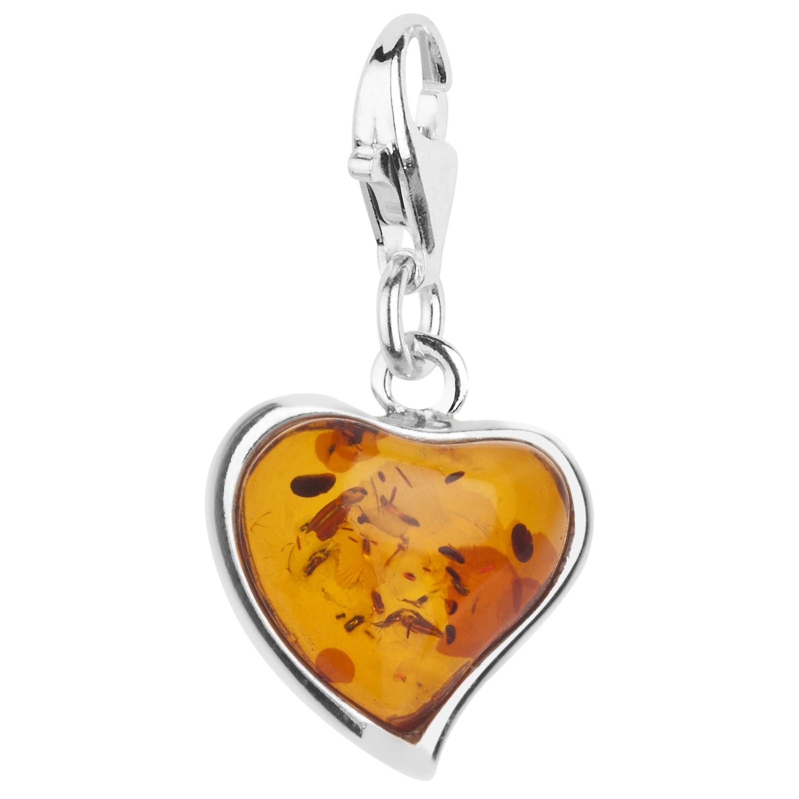 098-200220-0200 Charm Silber 925/000, Herz, Bernstein