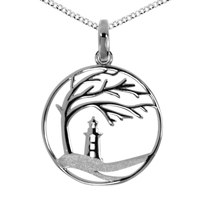 Kette mit Anhänger, Silber 925/000, Windflüchter 23 mm -Länge wählbar-