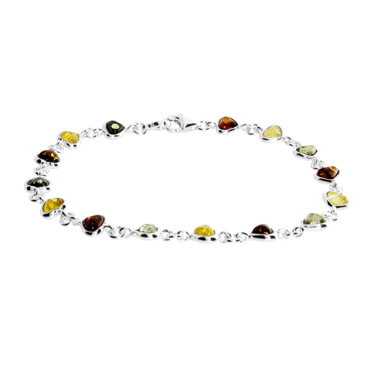 098-214410-02002 Armband, Silber 925/000, Bernstein