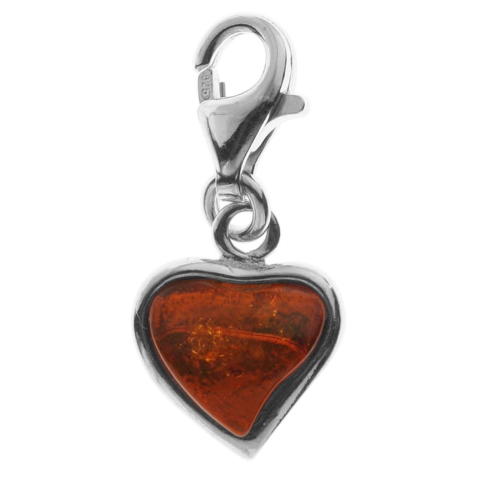 098-200225-0200 Charm Silber 925/000, Herz, Bernstein