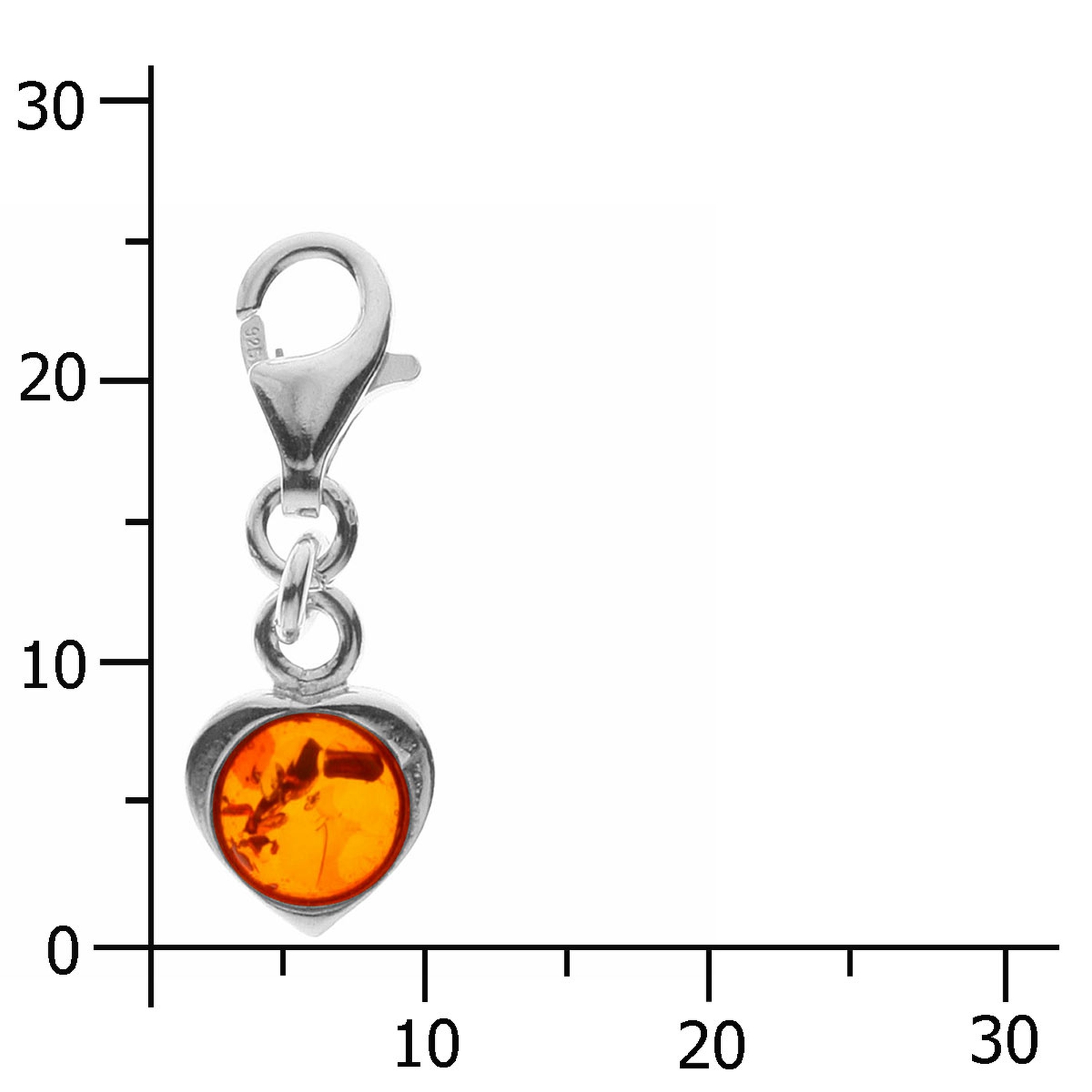 098-200560-0200k Charm Silber 925/000, Herz, Bernstein