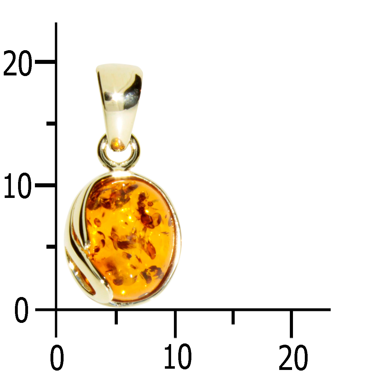 001-100620-0002k Anhänger Gold 333/000, Bernstein