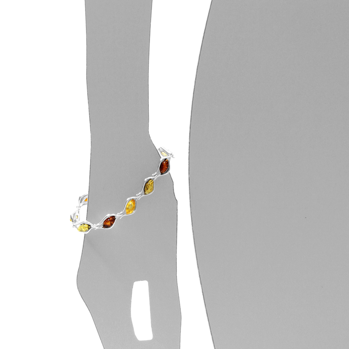 105-210005-0100s Armband, Silber 925/000, Bernstein