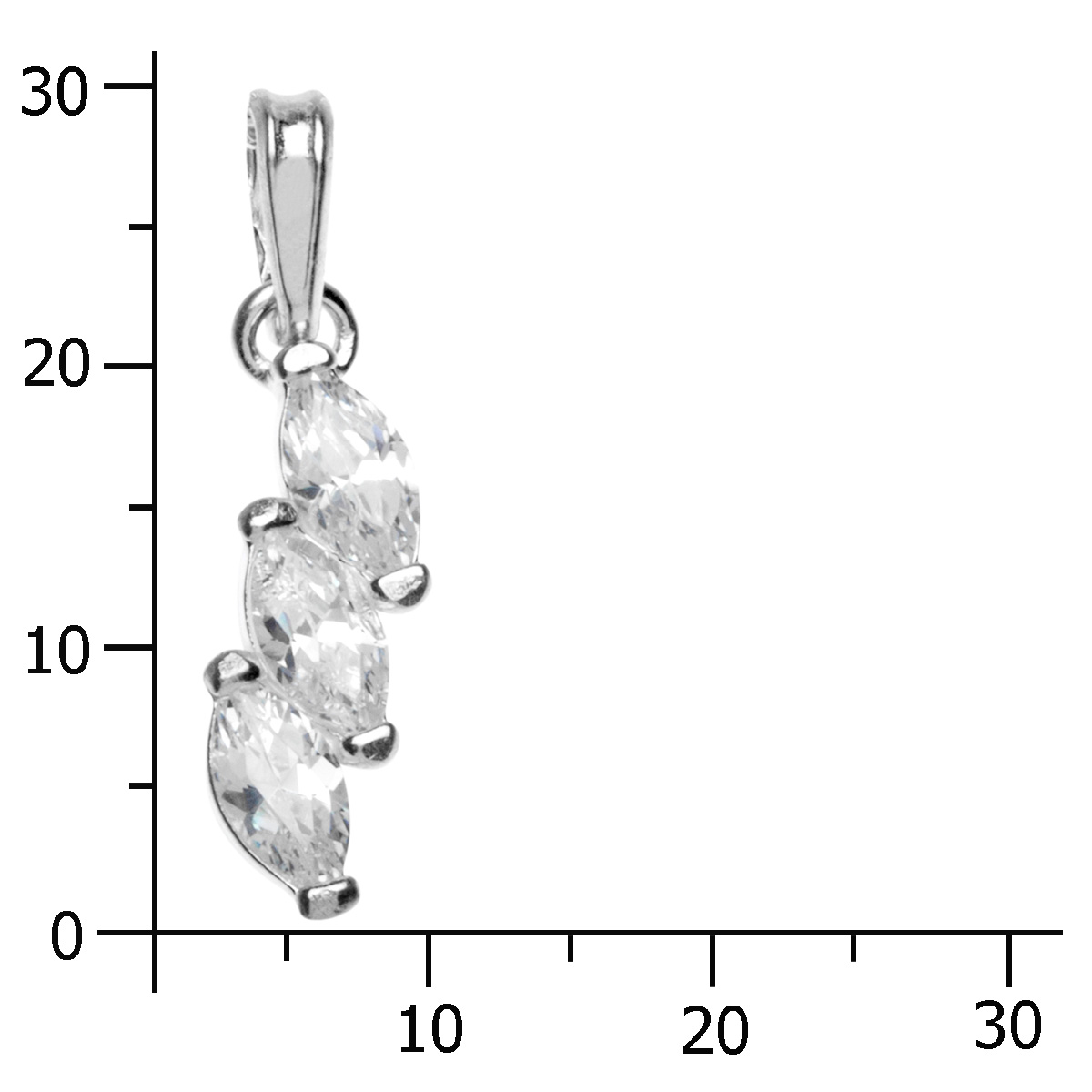 043-201667-0100k Anhänger Silber 925/000, Zirkonia, weiß