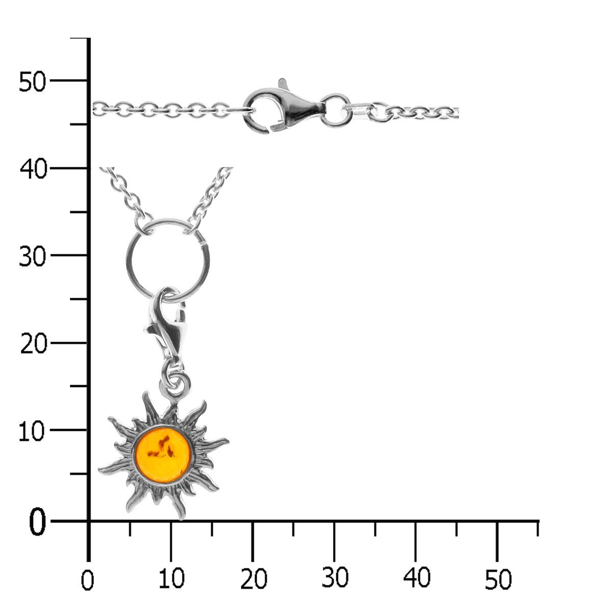 002-29CH01-B450k Charmskette mit Anhänger Sonne, 45 cm,  Silber 925/000