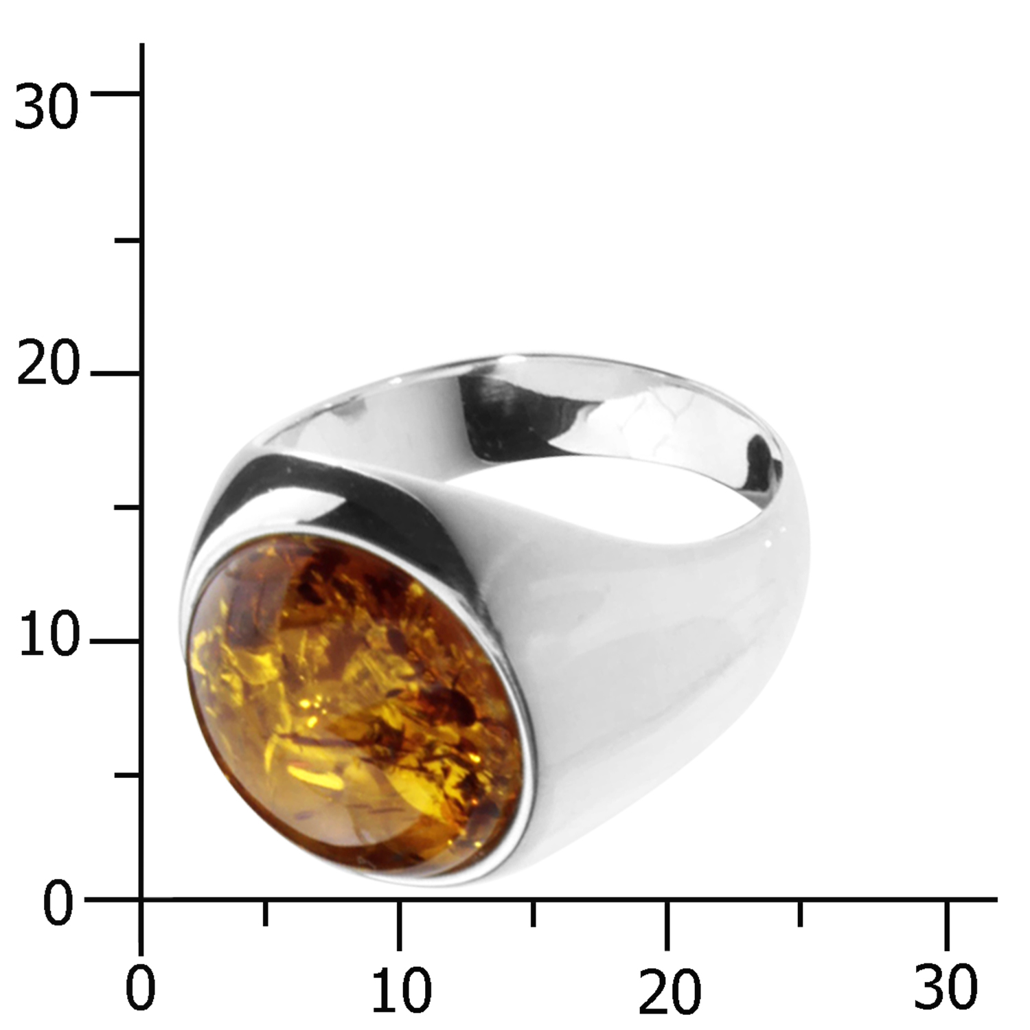001-273430-0100k Ring Silber 925/000, Bernstein -Größe wählbar-