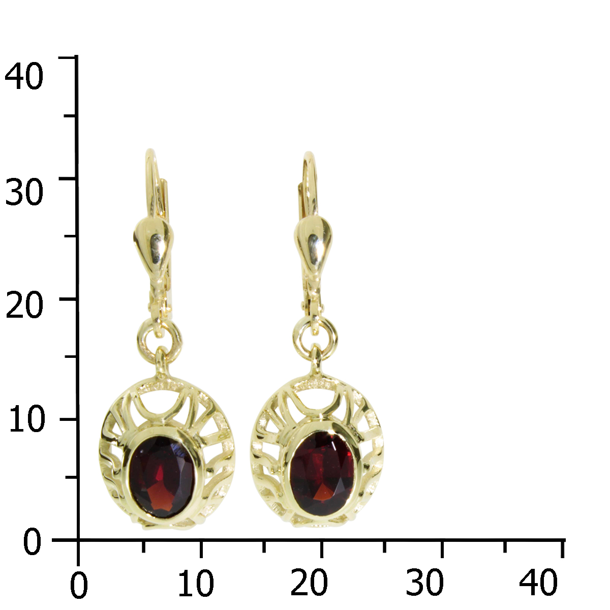001-163137-0003k Ohrhänger Gold 333/000, Granat