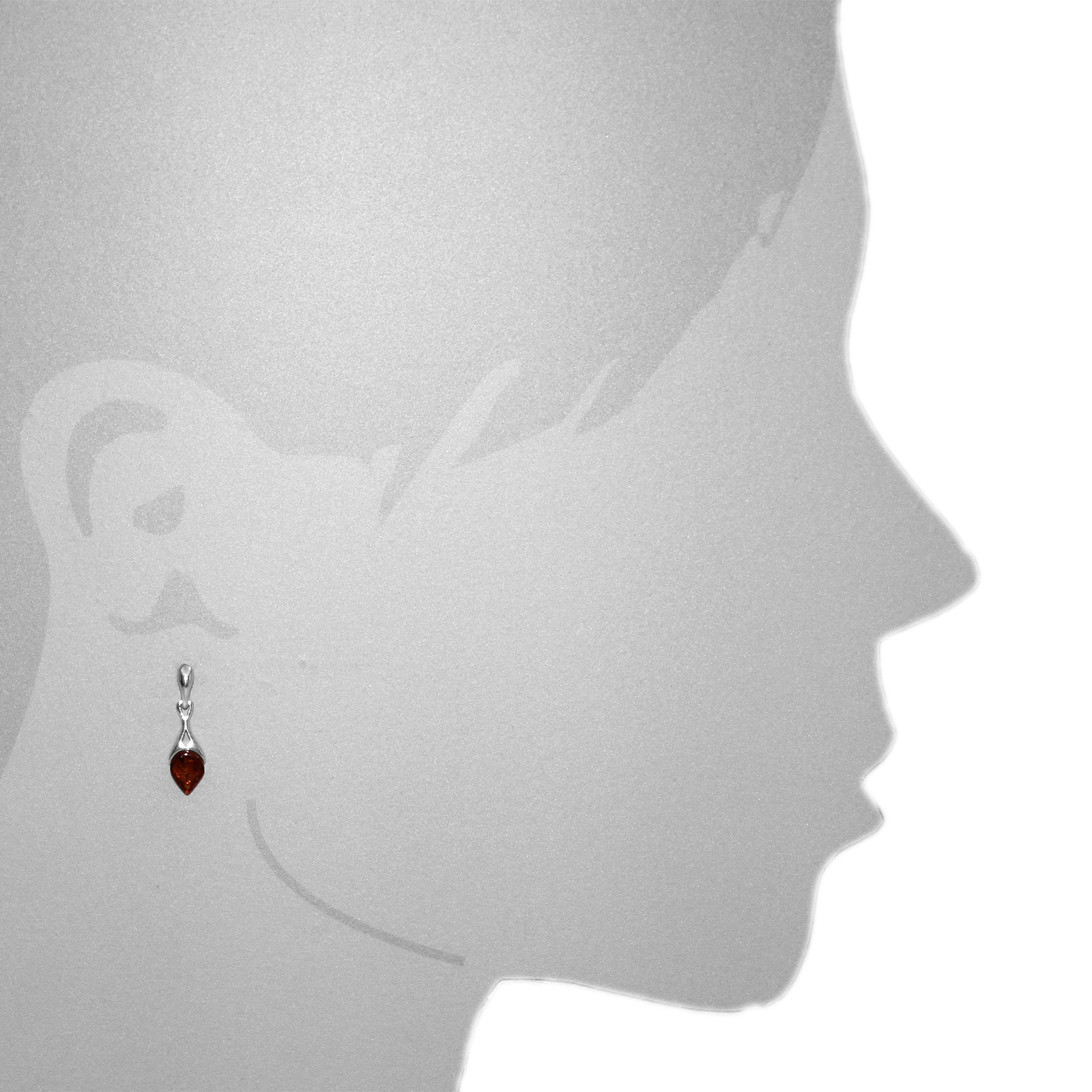 Ohrstecker, Silber 925/000, Bernstein     