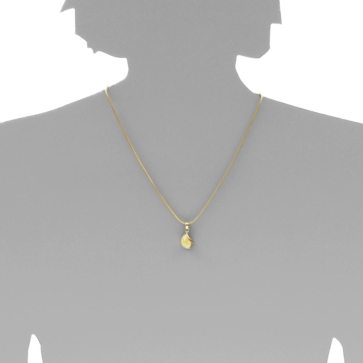 001-103640-0200s Anhänger Gold 333/000, Bernstein- Unikatstein