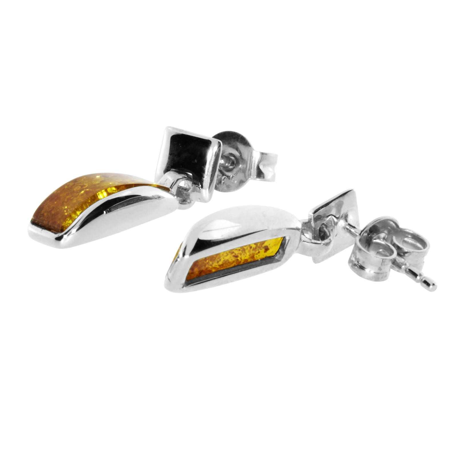 001-263235-00011 Ohrstecker, Silber 925/000, Bernstein