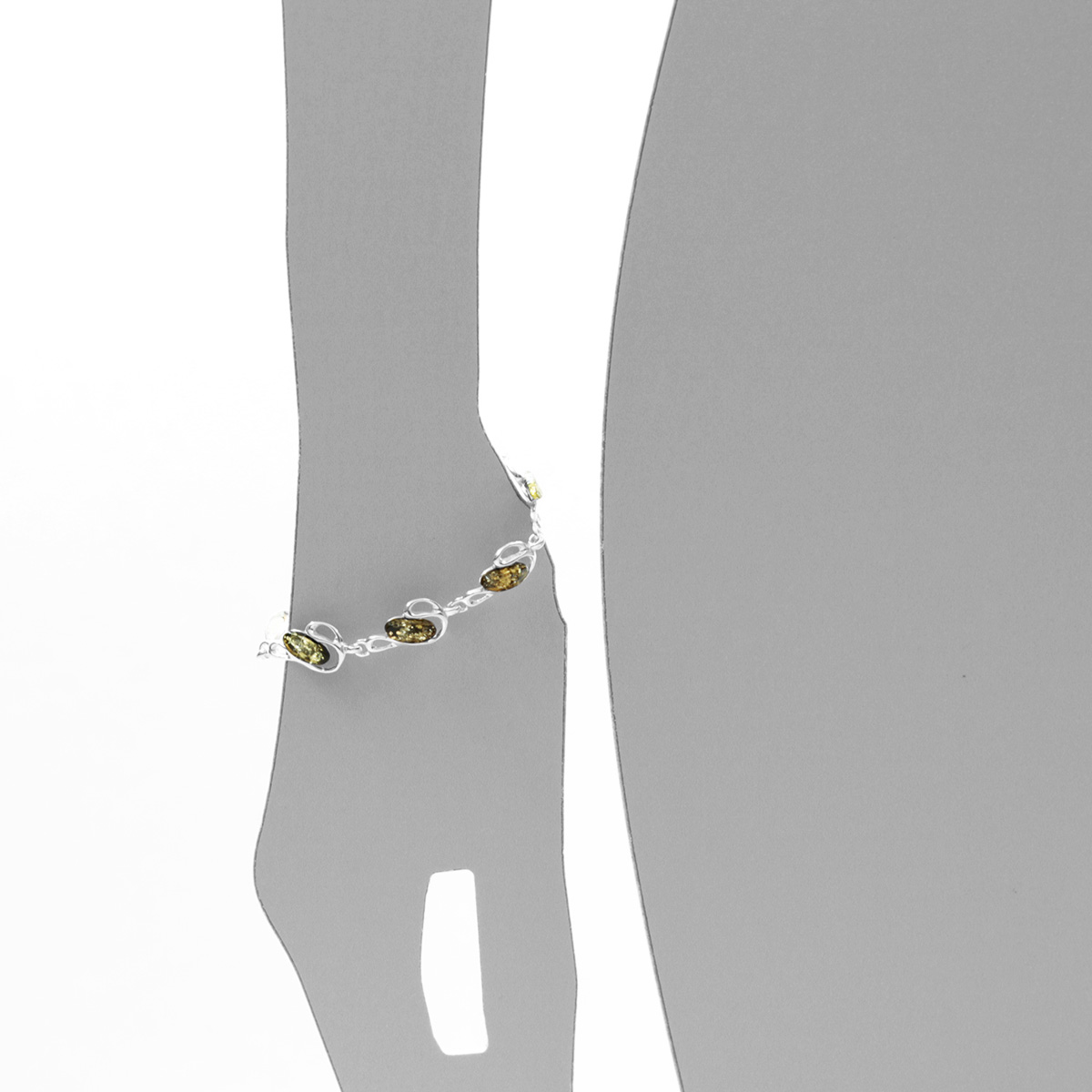 089-210155-0100s Armband, Silber 925/000, Bernstein
