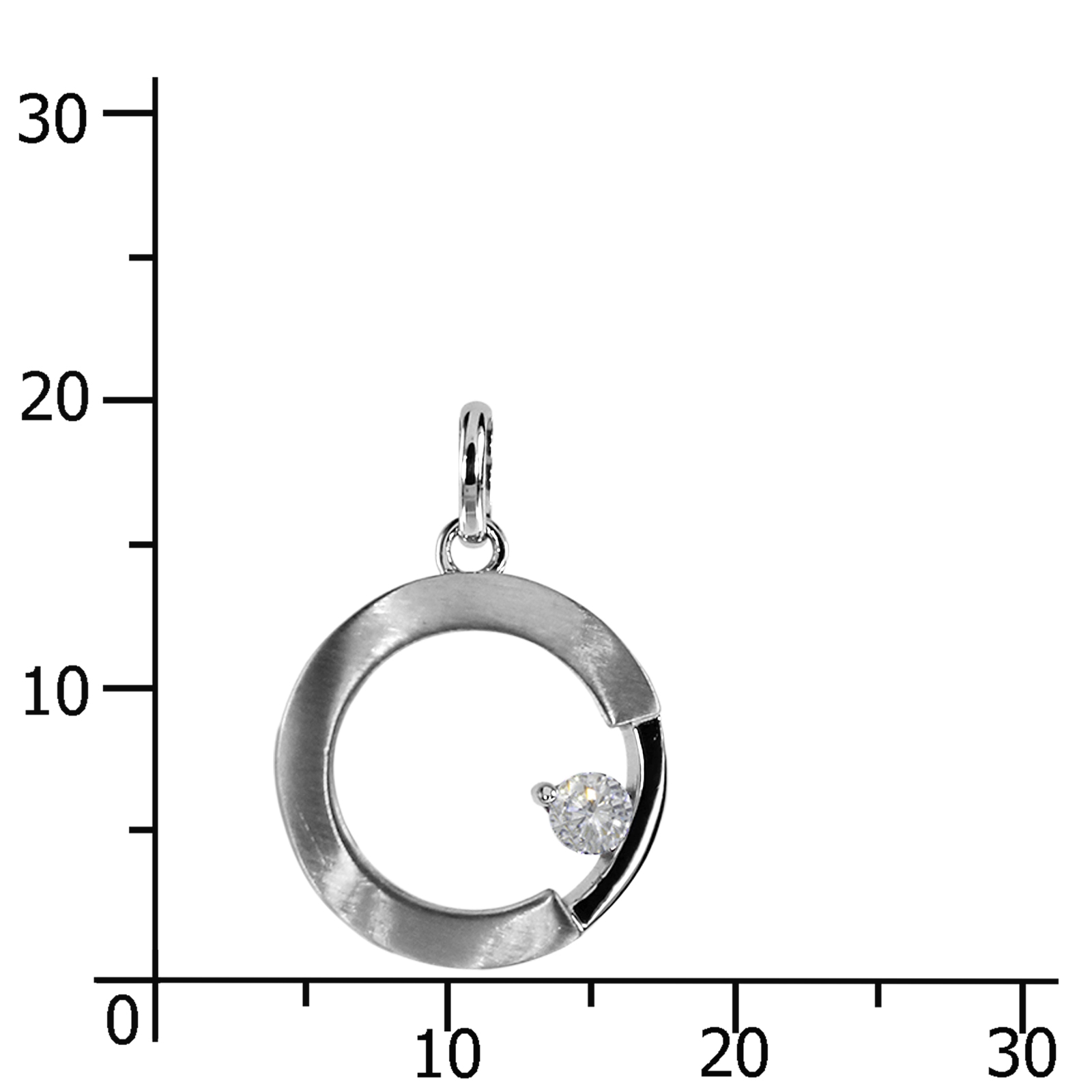 Anhänger, Silber 925/000, Zirkonia Anhänger, Silber 925/000, Zirkonia