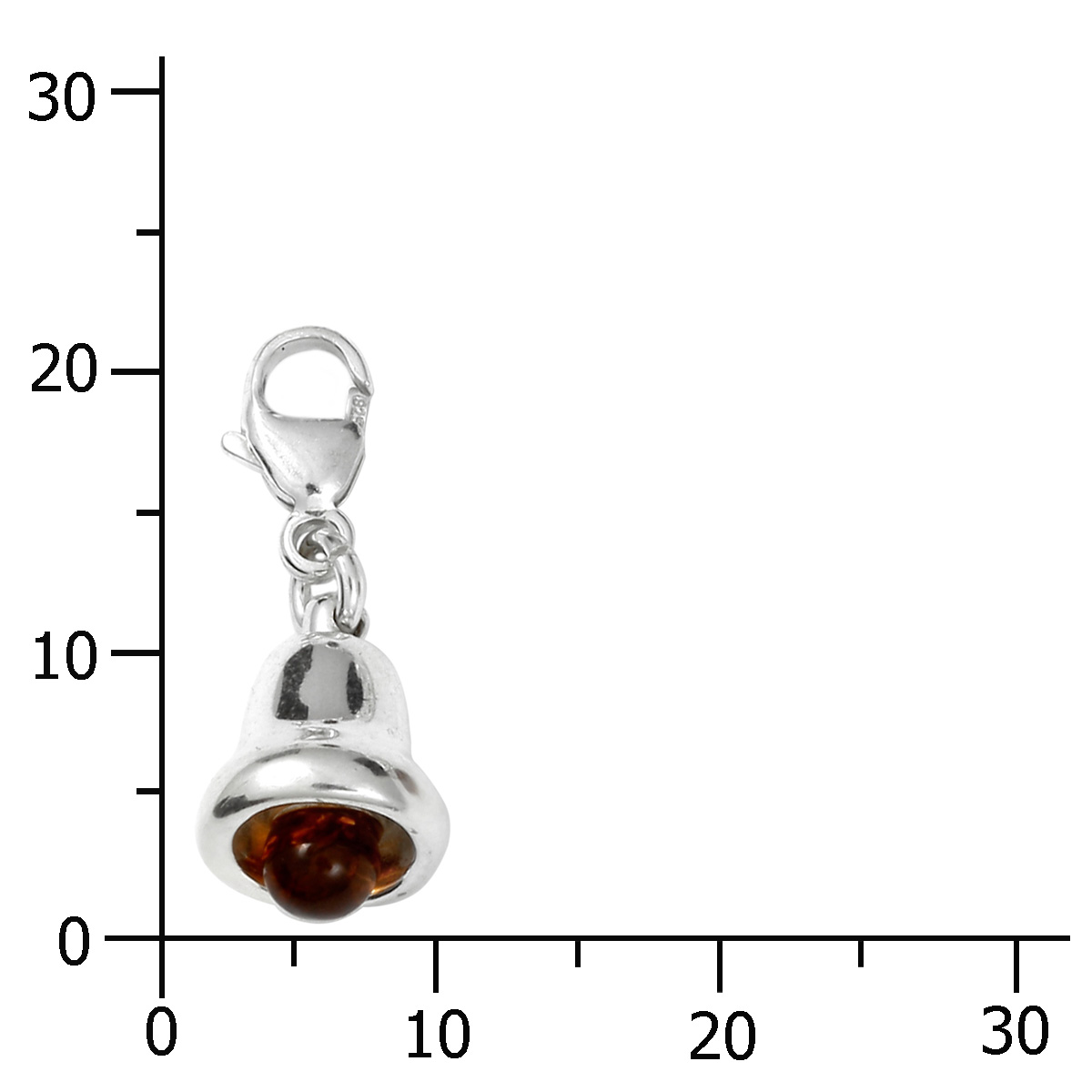 105-20CH08-0100k Charm Silber 925/000, Glocke, Bernstein
