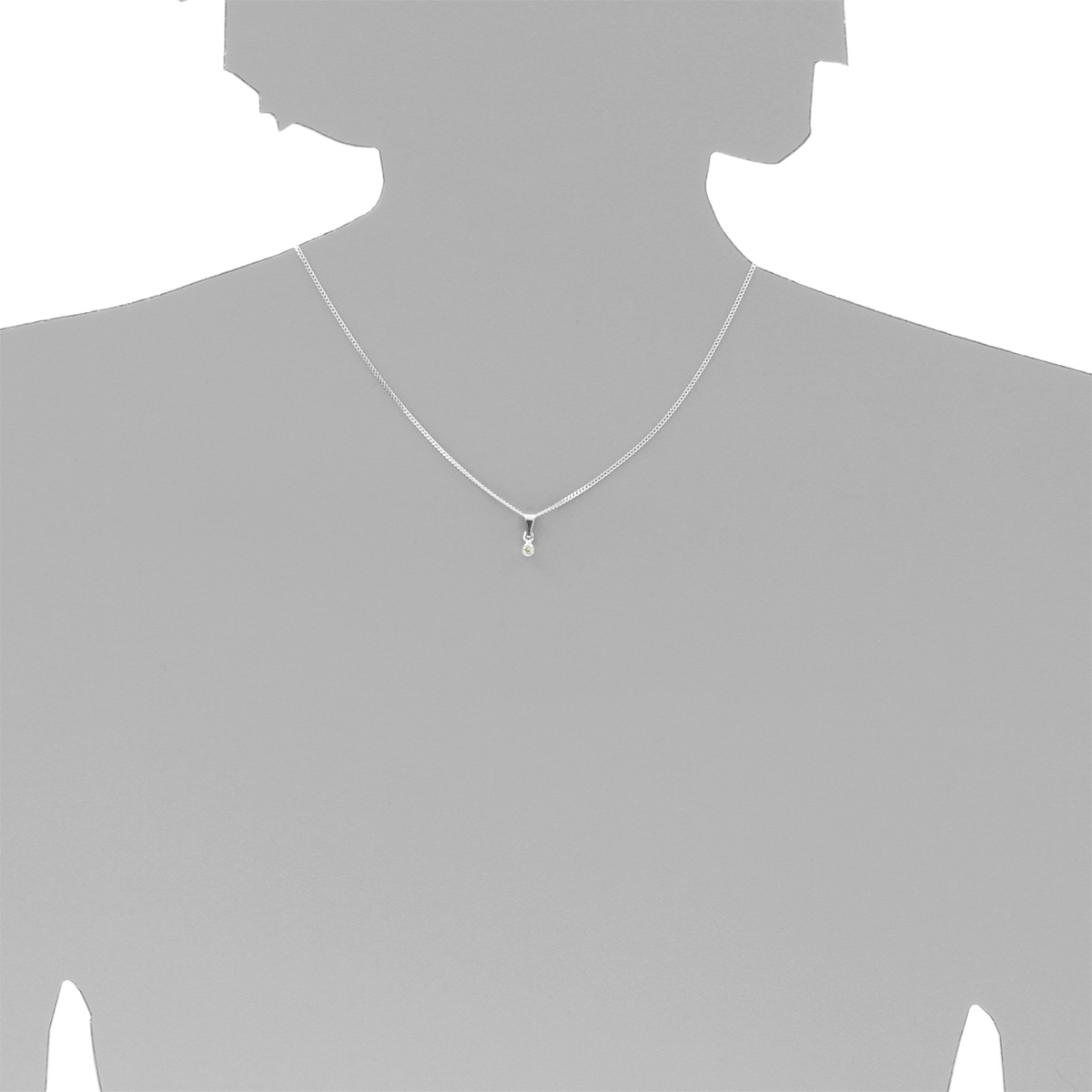 001-203642-A137s Kette mit Anhänger, Silber 925/000, 36 oder 38 cm, Zirkonia