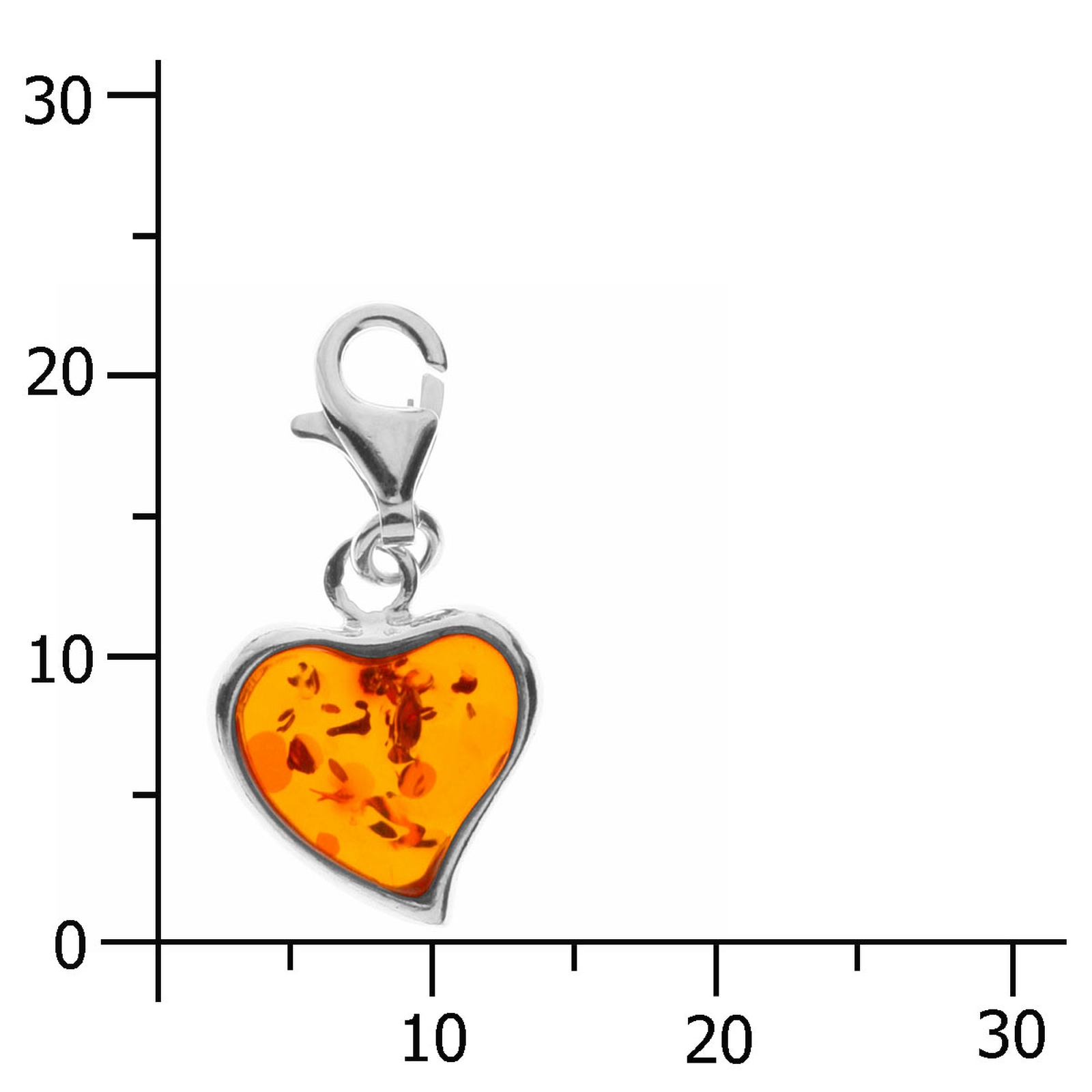 098-200220-0200k Charm Silber 925/000, Herz, Bernstein