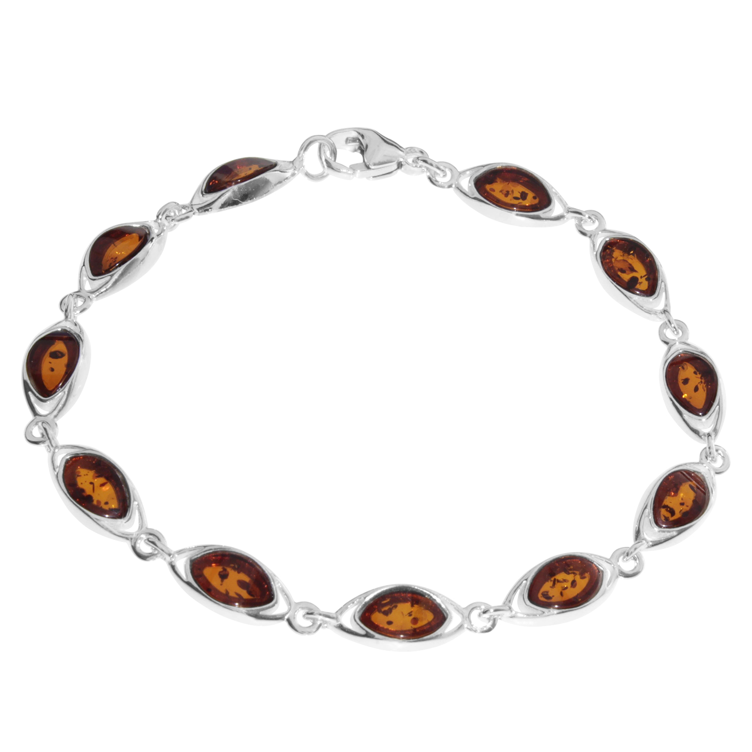 089-210180-0100 Armband, Silber 925/000, Bernstein