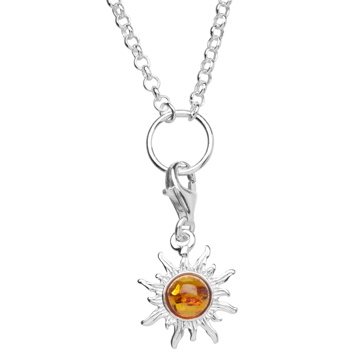 002-29CH01-B450 Charmskette mit Anhänger Sonne, 45 cm,  Silber 925/000