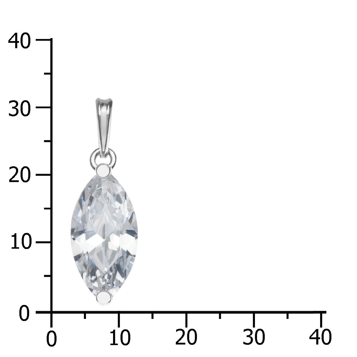 043-201695-0100k Anhänger Silber 925/000, Zirkonia, weiß