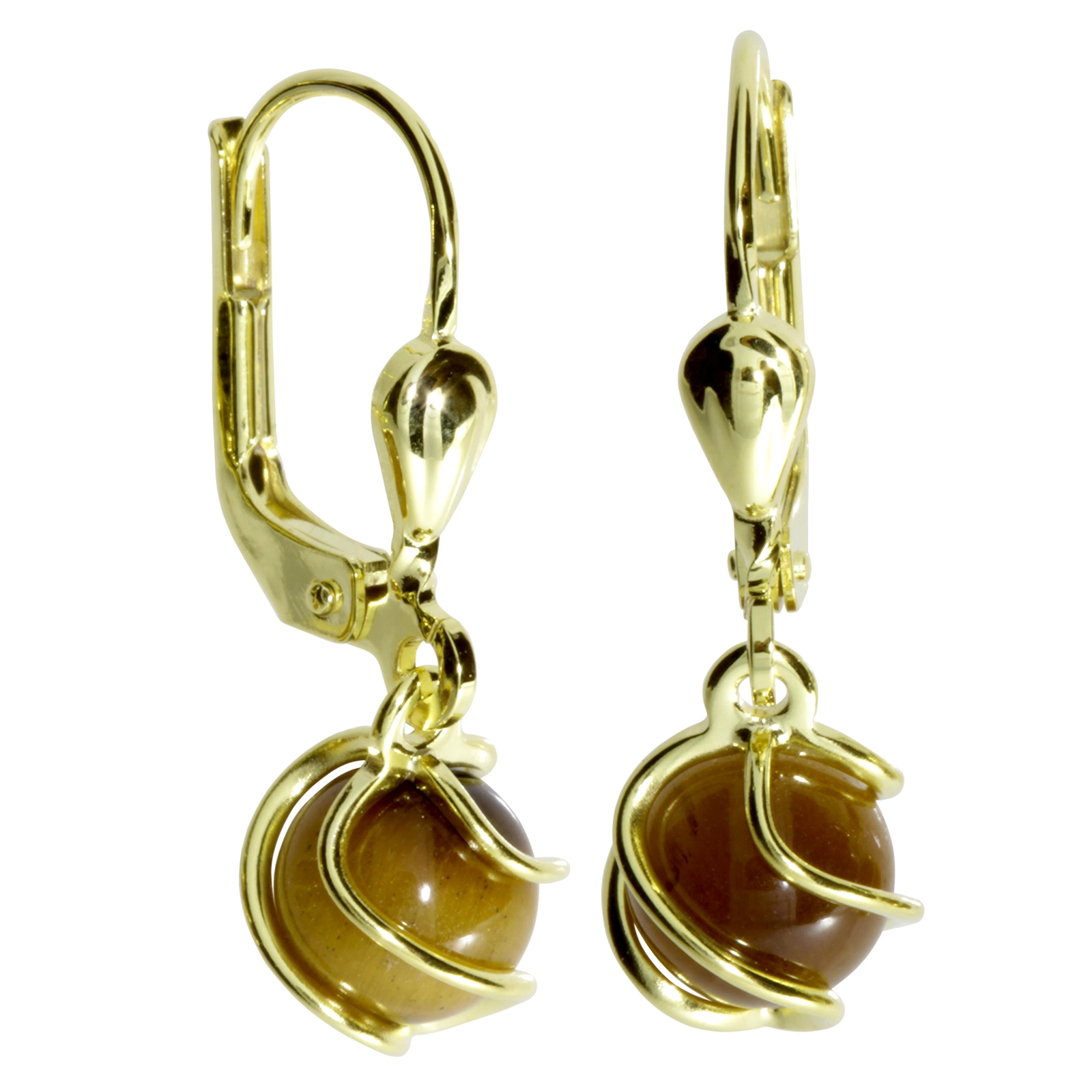 Ohrhänger Gold 333/000, Tigerauge Ohrhänger Gold 333/000, Tigerauge