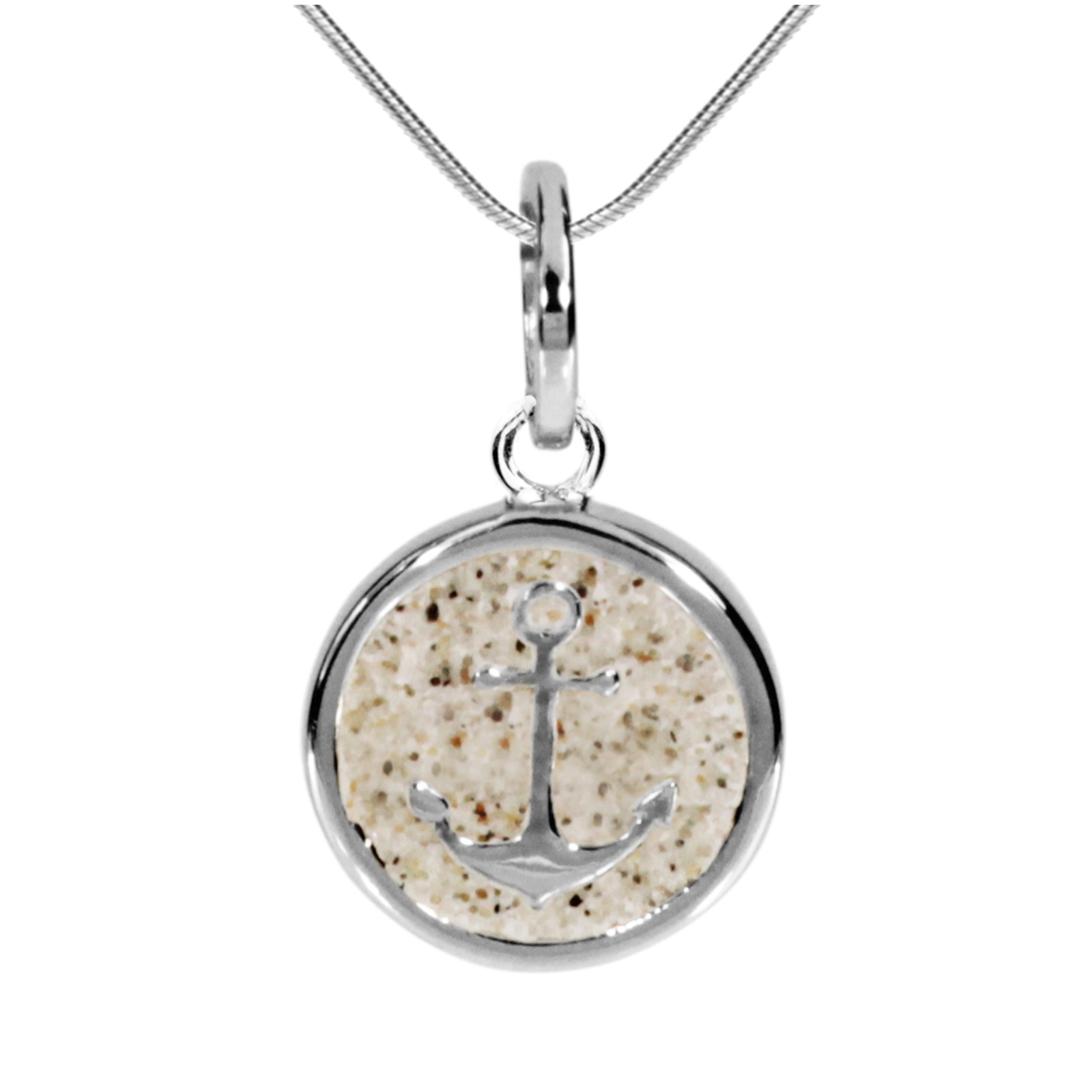 112-202348-A142 Kette mit Anhänger Silber 925/000, "Hoffnung", Strandsand -Länge wählbar-