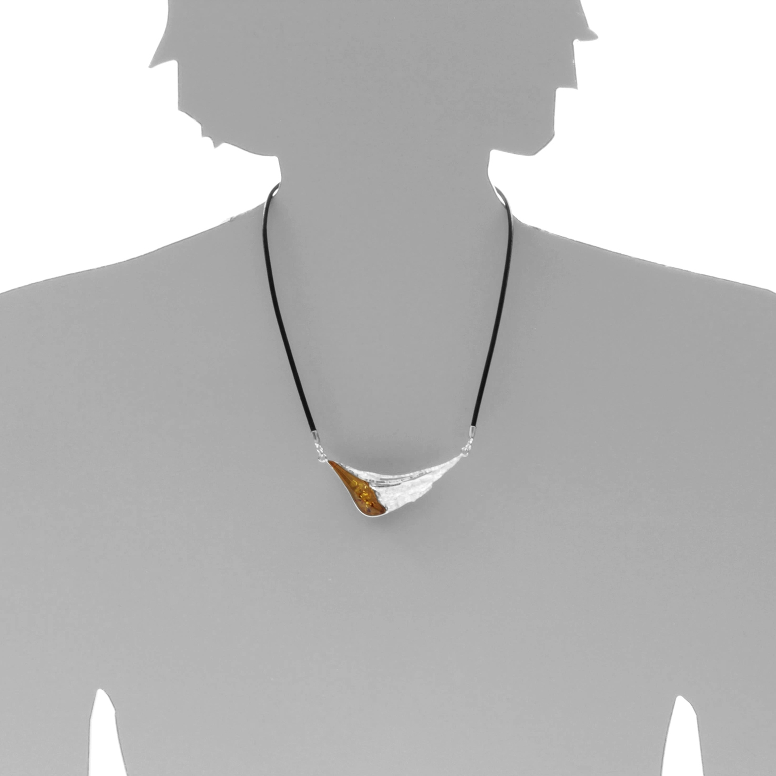 Collier Silber 925/000, 45 cm, Bernstein Collier Silber 925/000, 45 cm, Bernstein