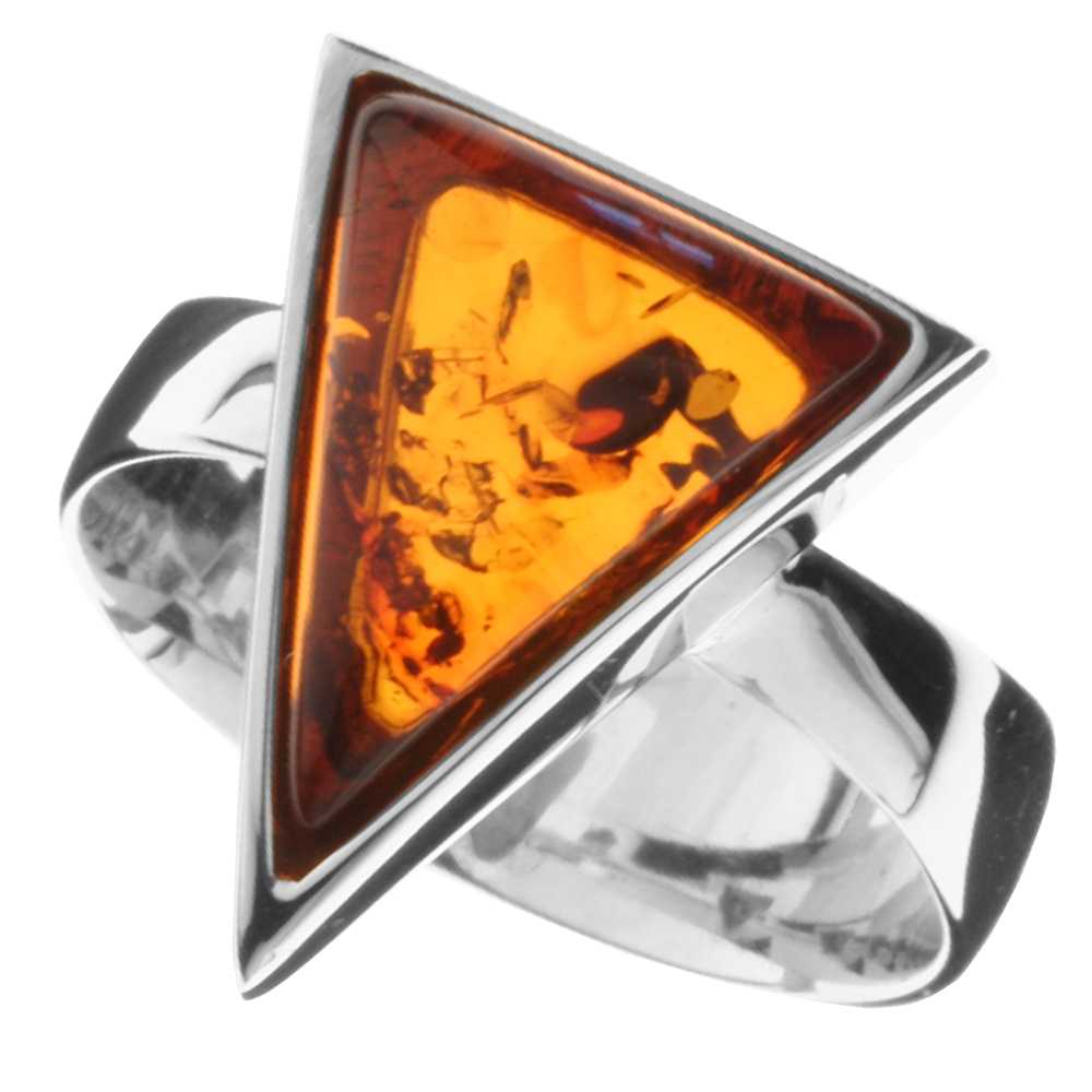 001-273410-0100 Ring Silber 925/000, Bernstein -Größe wählbar-
