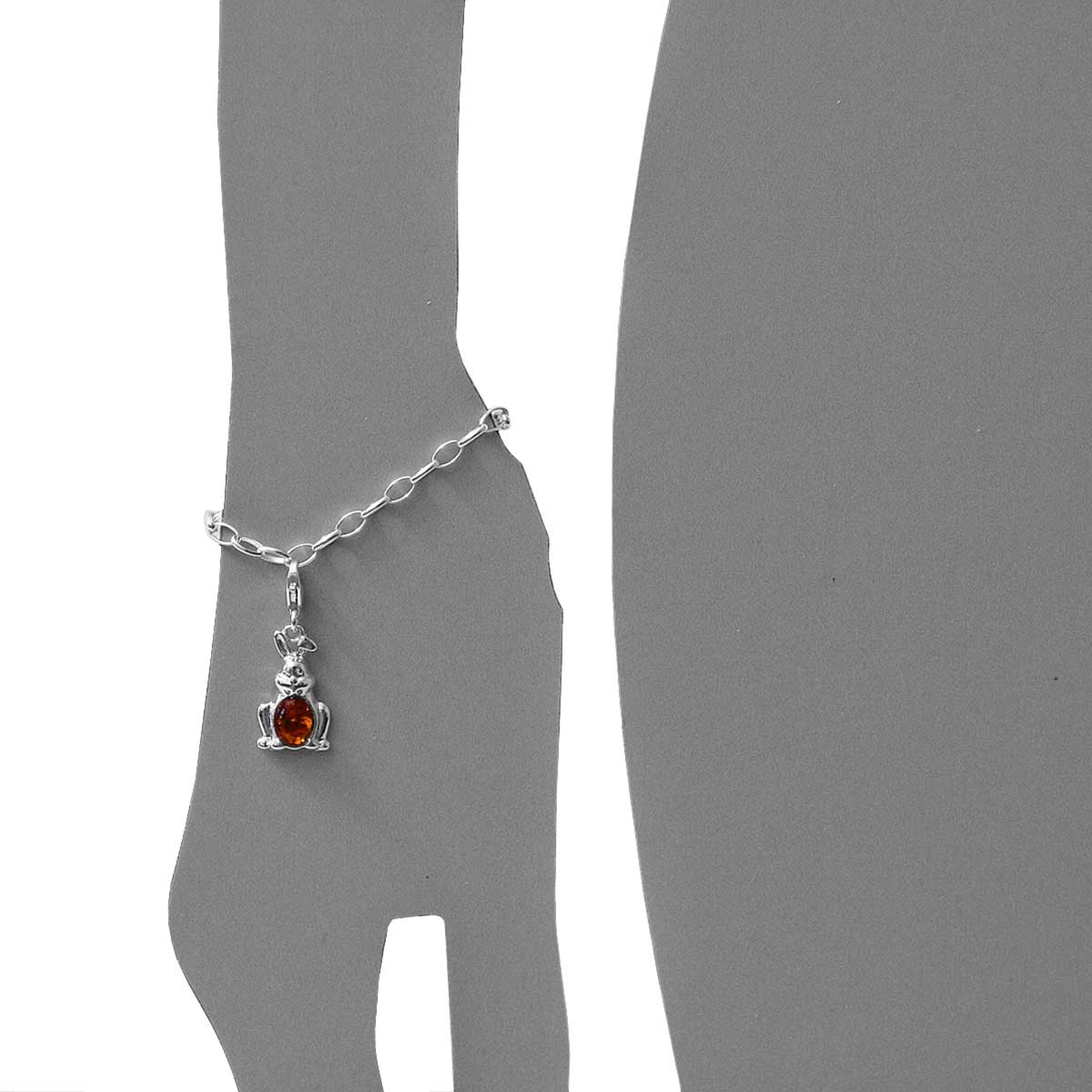 098-200150-0200s Charm Silber 925/000, Hase, Bernstein