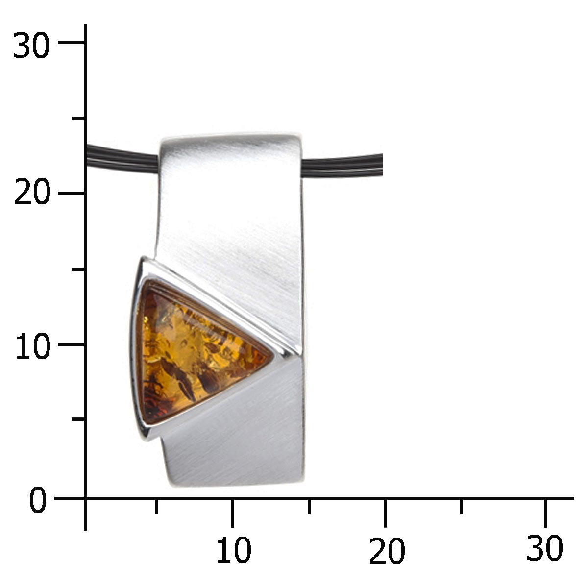 001-203122-A142k Nyloncollier 5/42 - 46 cm, Silber 925/000, Bernstein