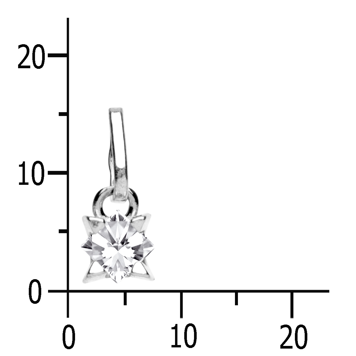 043-201702-0100k Anhänger Silber 925/000, Zirkonia, weiß