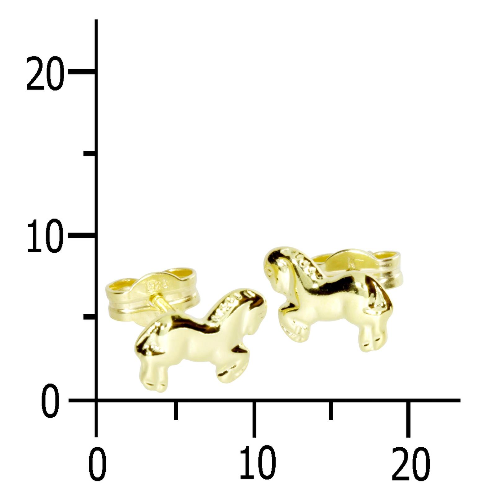 Ohrstecker Gold 333/000, Pferdchen Ohrstecker Gold 333/000, Pferdchen