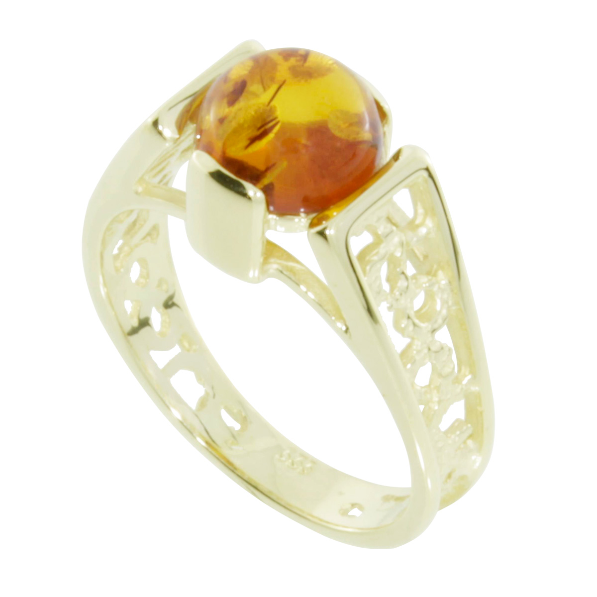 Ring Gold 333/000, Bernstein -Größe wählbar-