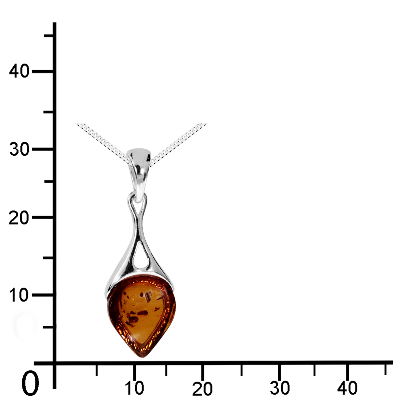 Kette mit Anhänger Silber 925/000, Bernstein -Länge wählbar- Kette mit Anhänger Silber 925/000, Bernstein -Länge wählbar-