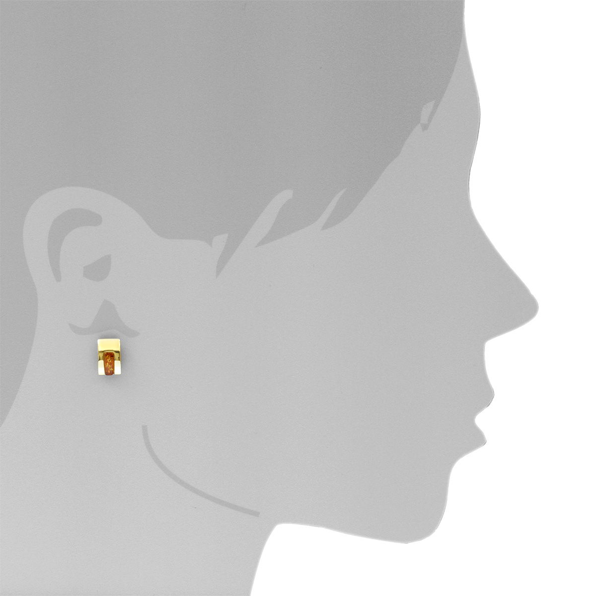 Ohrstecker Gold 333/000, Bernstein