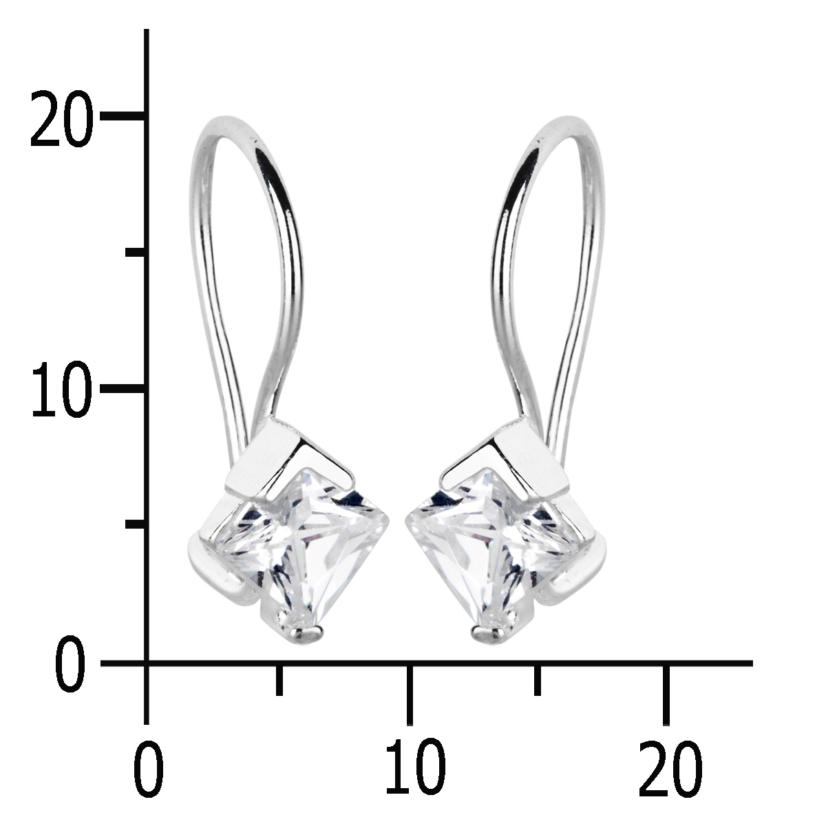 043-261704-0100k Ohrhänger Silber 925/000, Zirkonia, weiß